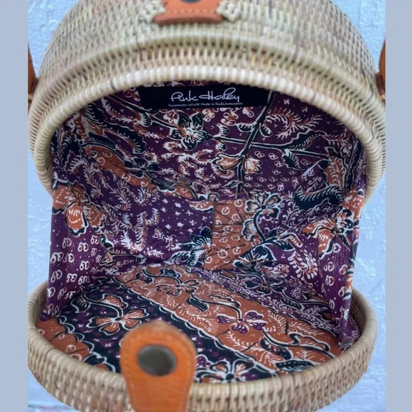 Pink Haley Rattan and Leather Strap Handmade with Love Bodybag Multicolor - Picture 11 of 16